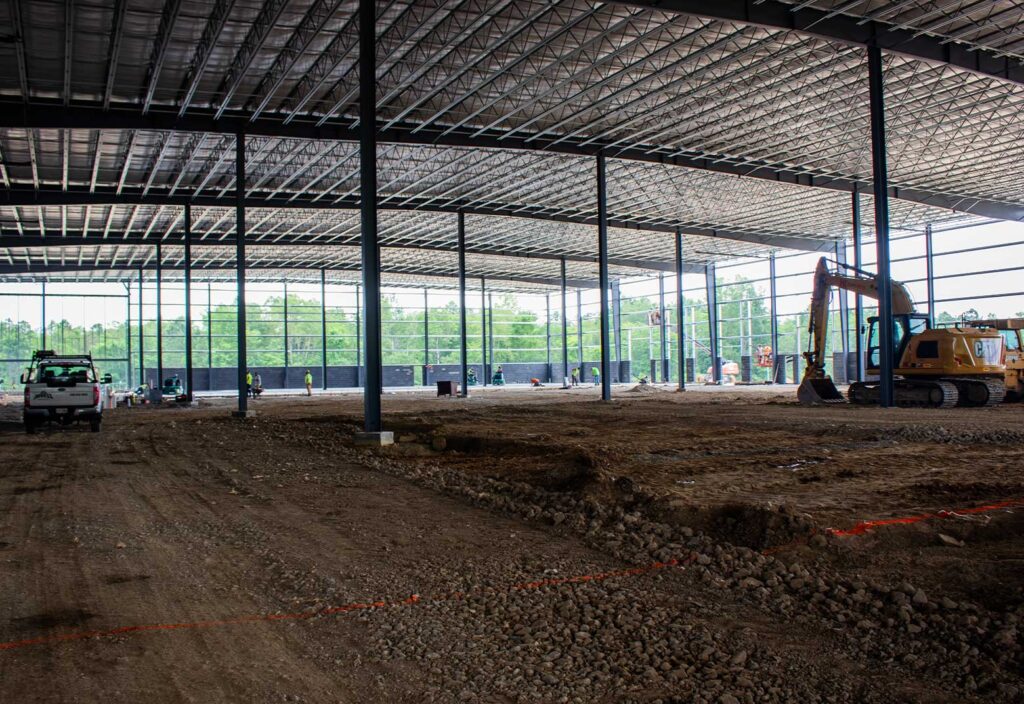 North jackson warehouse with steel beams and structure laid out